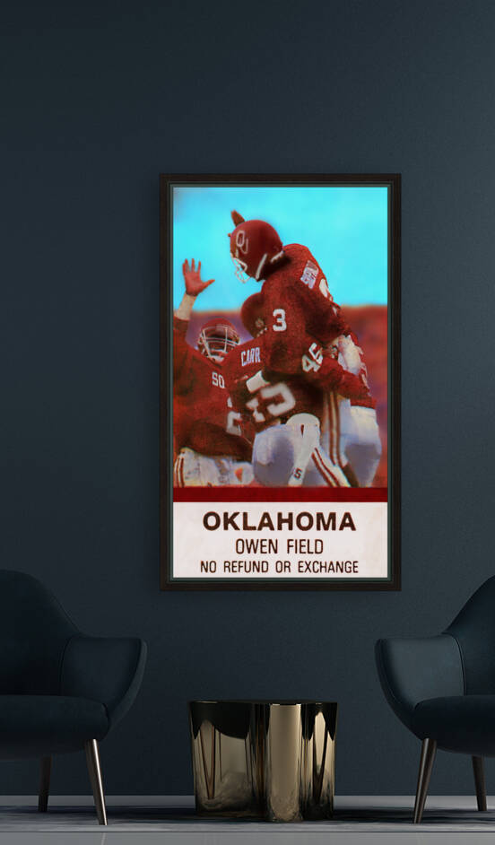 1986 Oklahoma Football Ticket Remix by Row One Brand