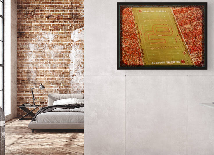 Throwback Owen Field Oklahoma Sooners Gameday Art by Row One Brand