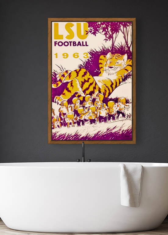 1963 LSU Tigers Football Art by Row One Brand