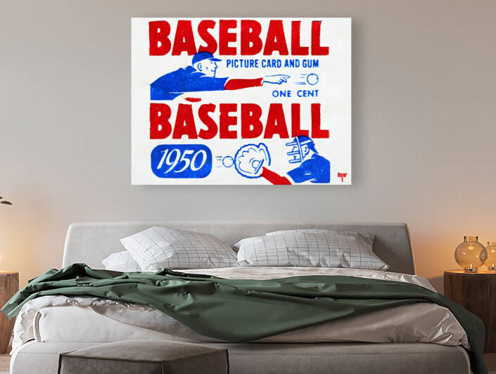 1950 Bowman Baseball Card Wrapper Art by Row One Brand