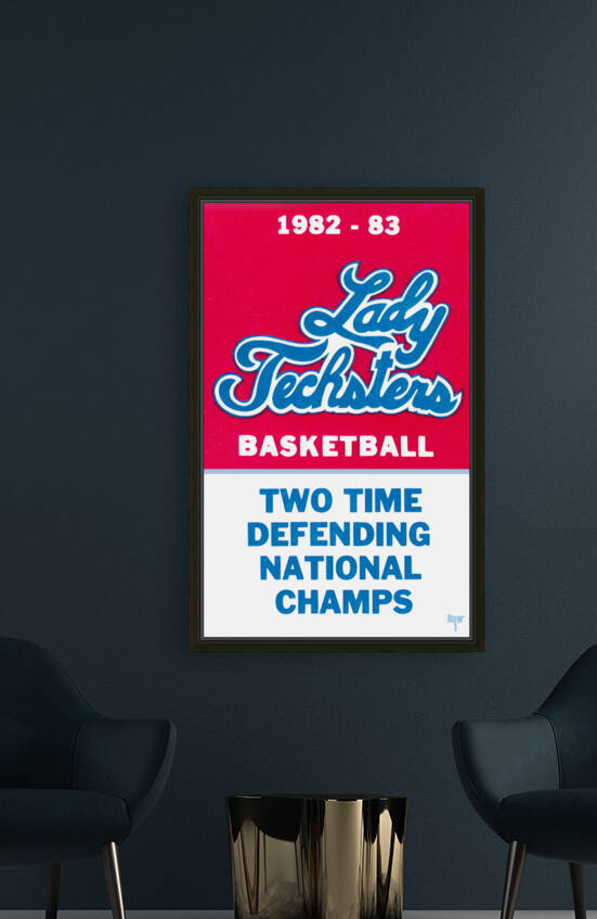 1982 Louisiana Tech Lady Techsters Basketball Art by Row One Brand