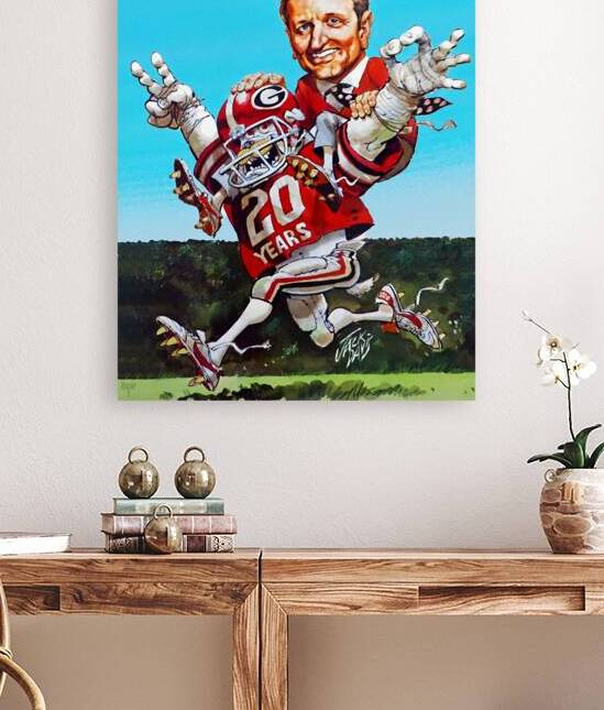 1984 Georgia Bulldogs Vince Dooley Art Remix by Row One Brand