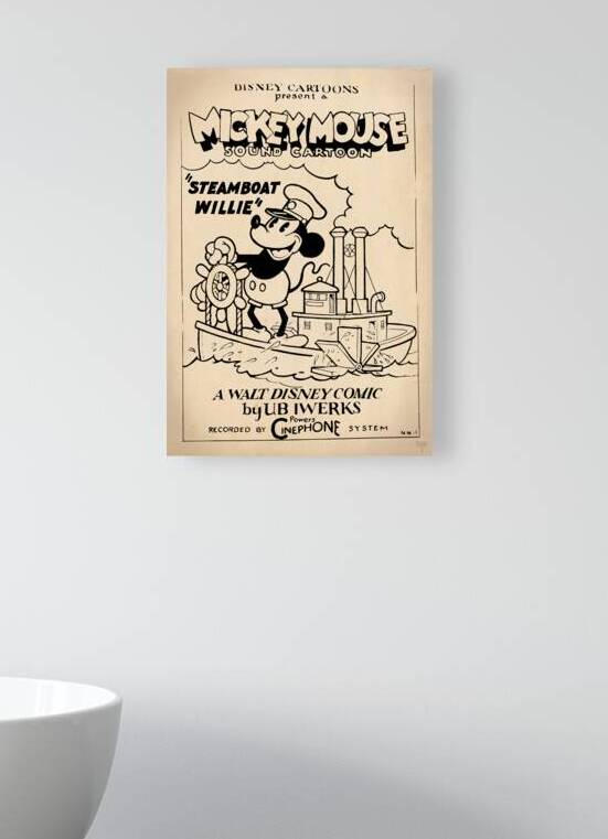 1928 Mickey Mouse Steamboat Willie Movie Poster by Row One Brand