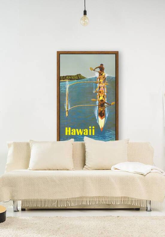 1960 stanley galli hawaii travel poster by Row One Brand