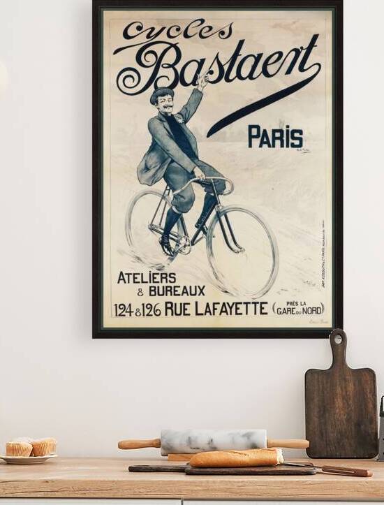 Vintage Paris Bicycle Ad by Row One Brand
