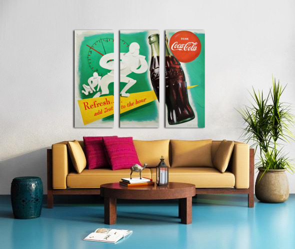 1950s football coke ad wall art by Row One Brand Wall Art