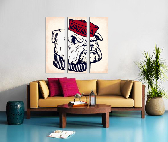 1978　カリフォルニア メガレア！90年代！BULLDOG ART！ Vintage Gonzaga Bulldog Art by Row One Brand Wall Art