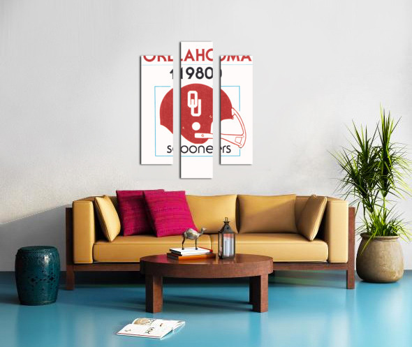 1980 Oklahoma Sooners Football Helmet Art by Row One Brand Wall Art