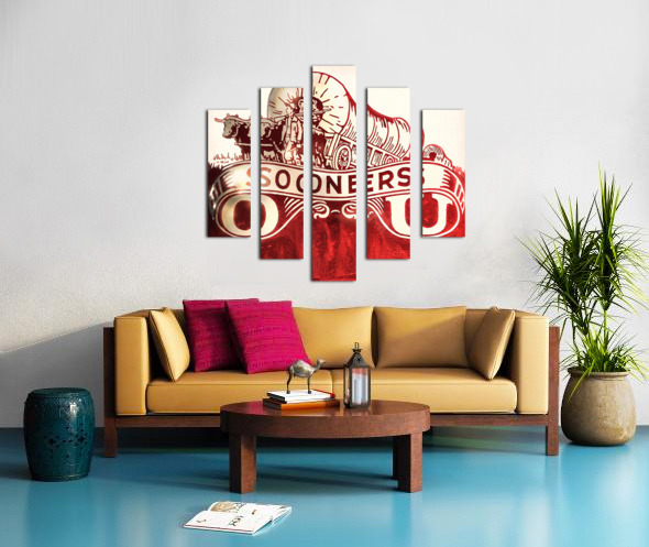 1950s Oklahoma Sooners Remix Art by Row One Brand Wall Art