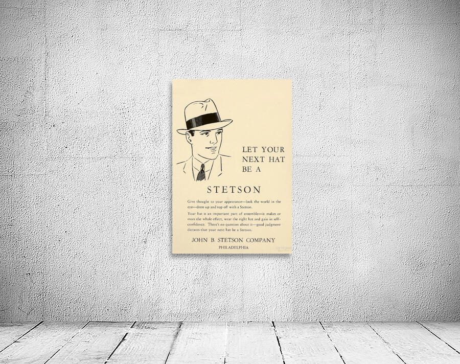 1930s stetson hat advertisement Wall Preview