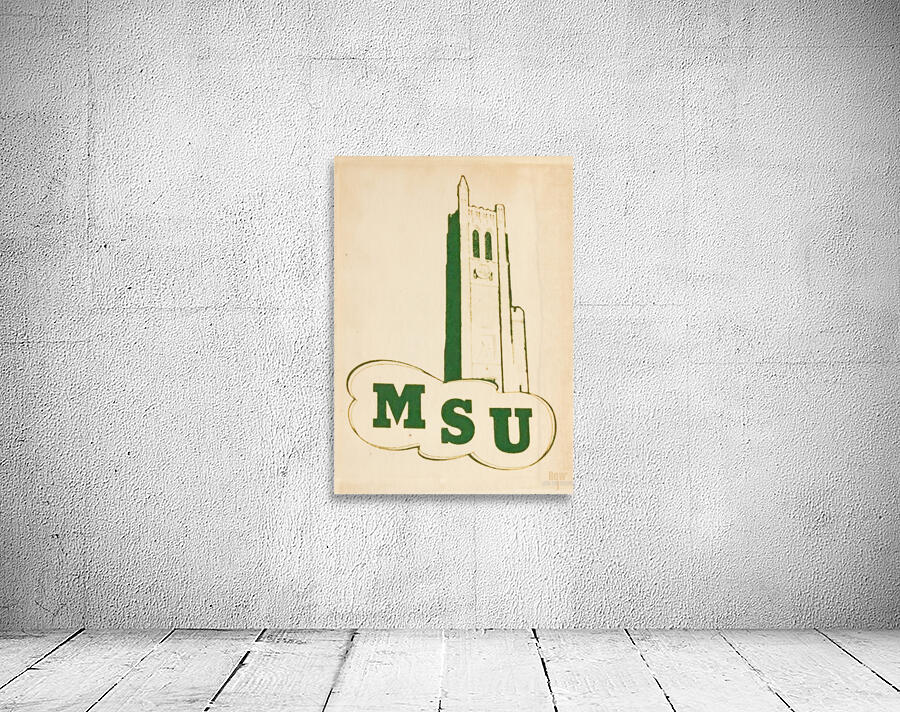 vintage michigan state msu campus art  Wall Preview