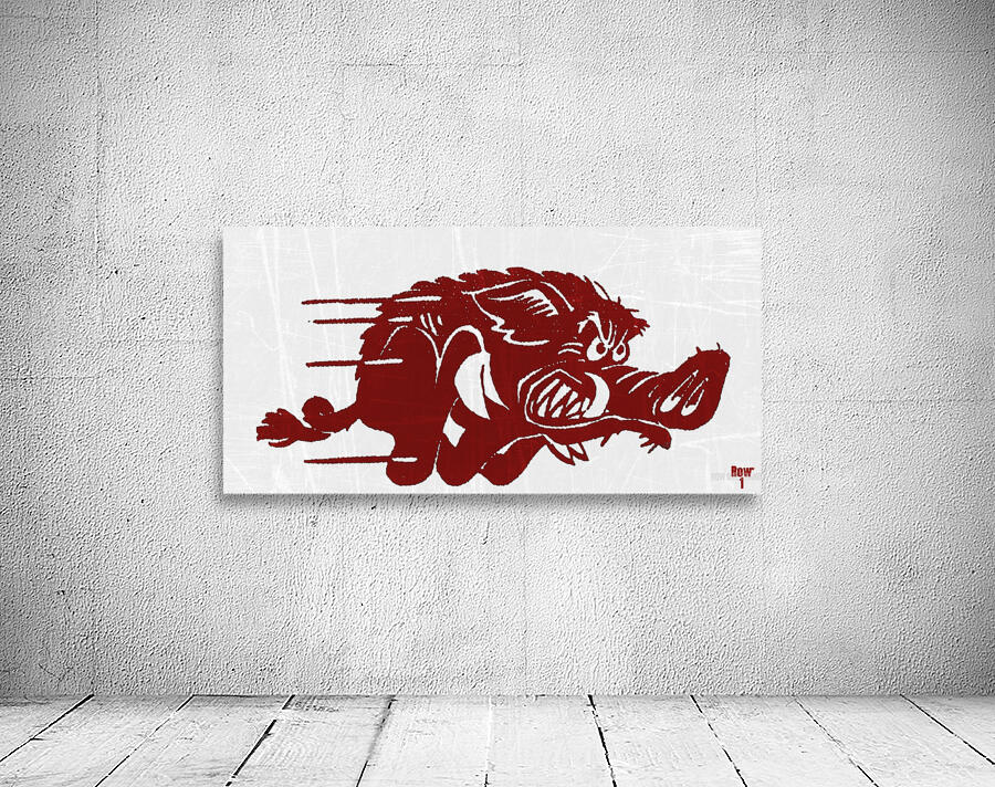 Arkansas Razorbacks Drawing 1980s arkansas razorback art by Row One Brand Wall Art