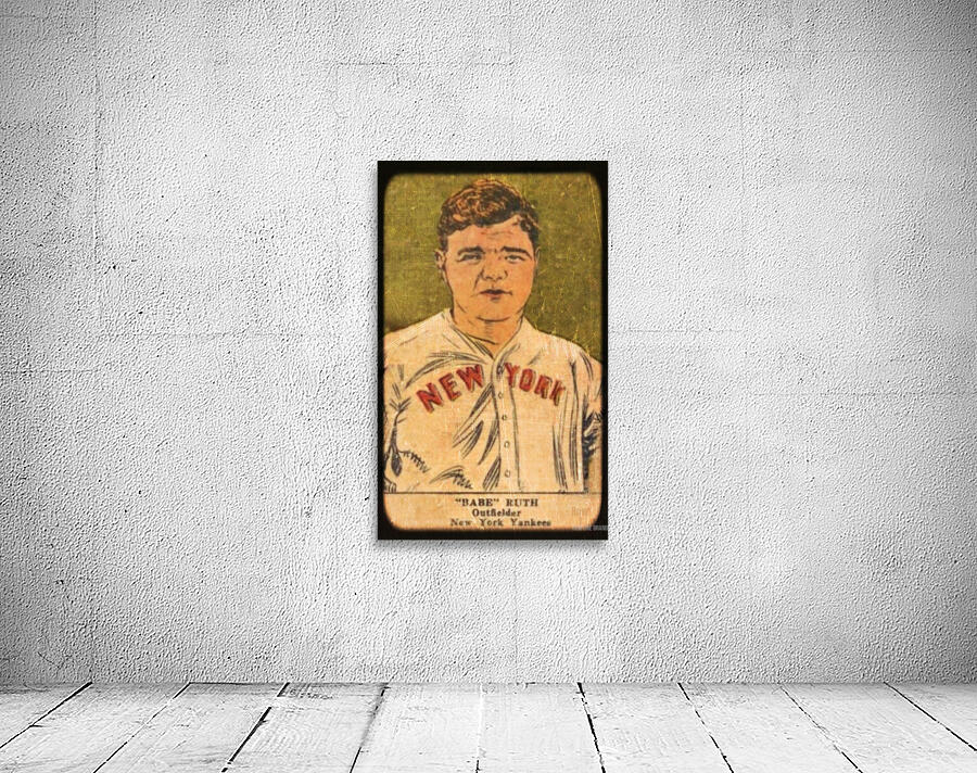 1923 Babe Ruth Baseball Card Remix Wall Art by Row One Brand Wall Art
