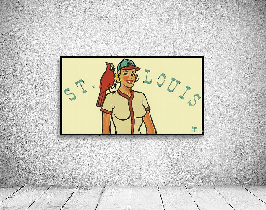 Vintage St. Louis Cardinal Pinup Art Wall Preview