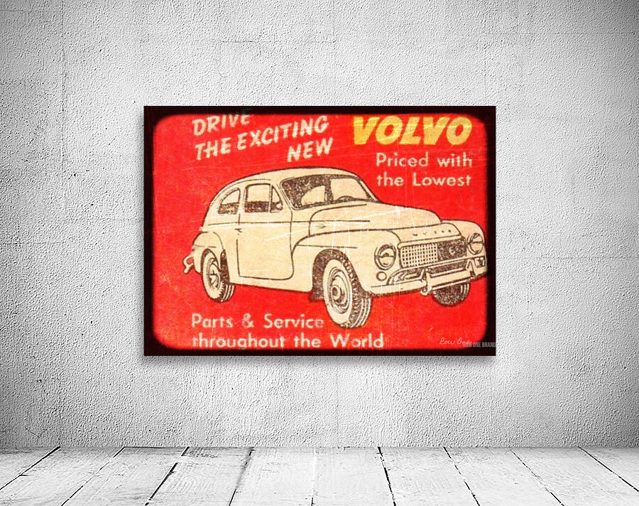 Vintage Volvo Car Ad Viewfinder Wall Preview