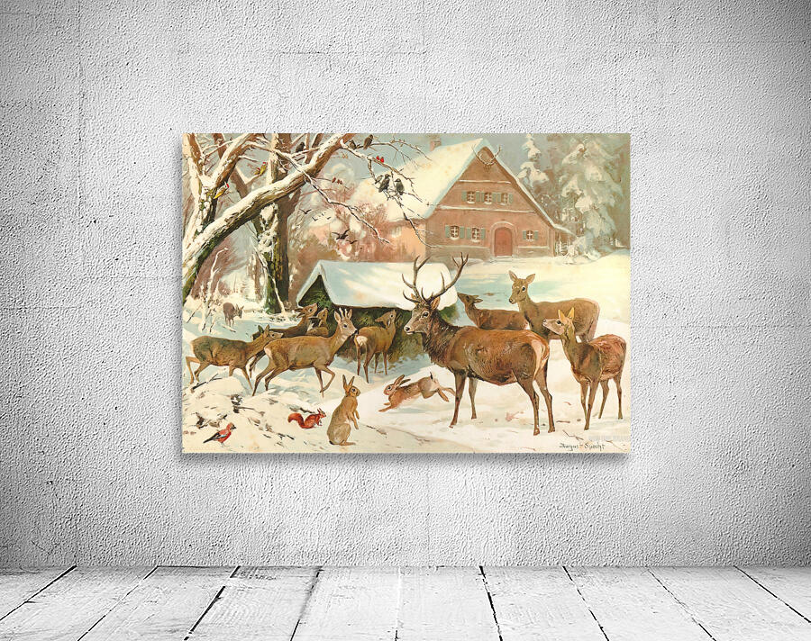 Deer in the Snow 1906 Wall Preview