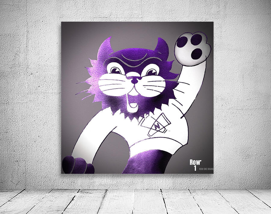 Vintage Northwestern Wildcat Cartoon Art Wall Preview