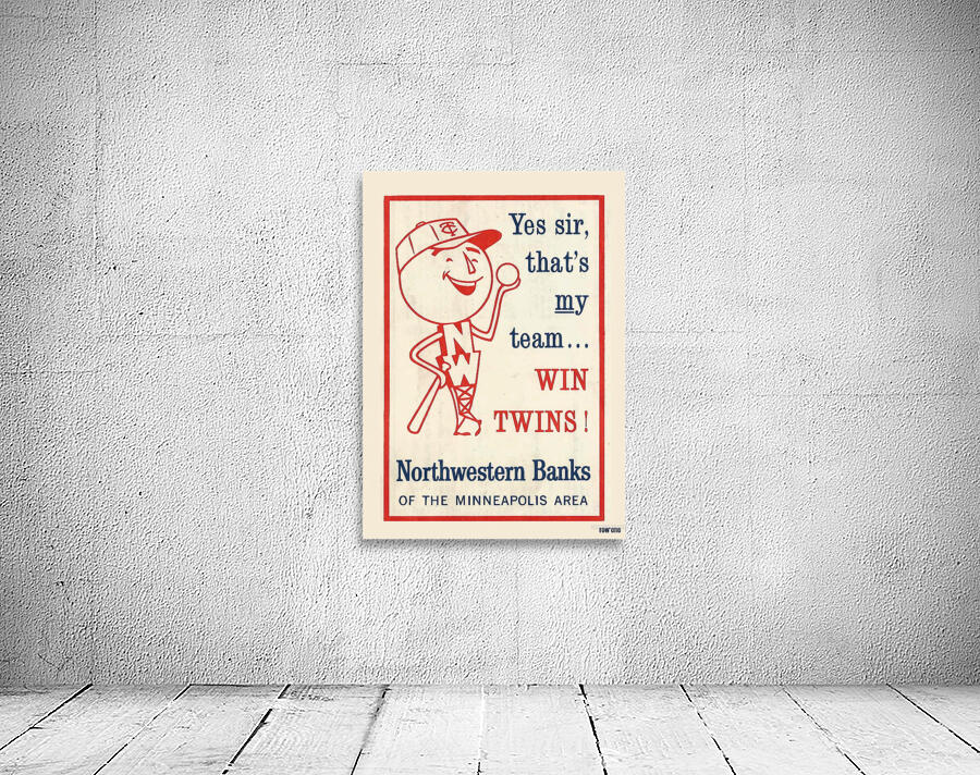 Vintage Northwestern Bank Minnesota Twins Ad Wall Preview