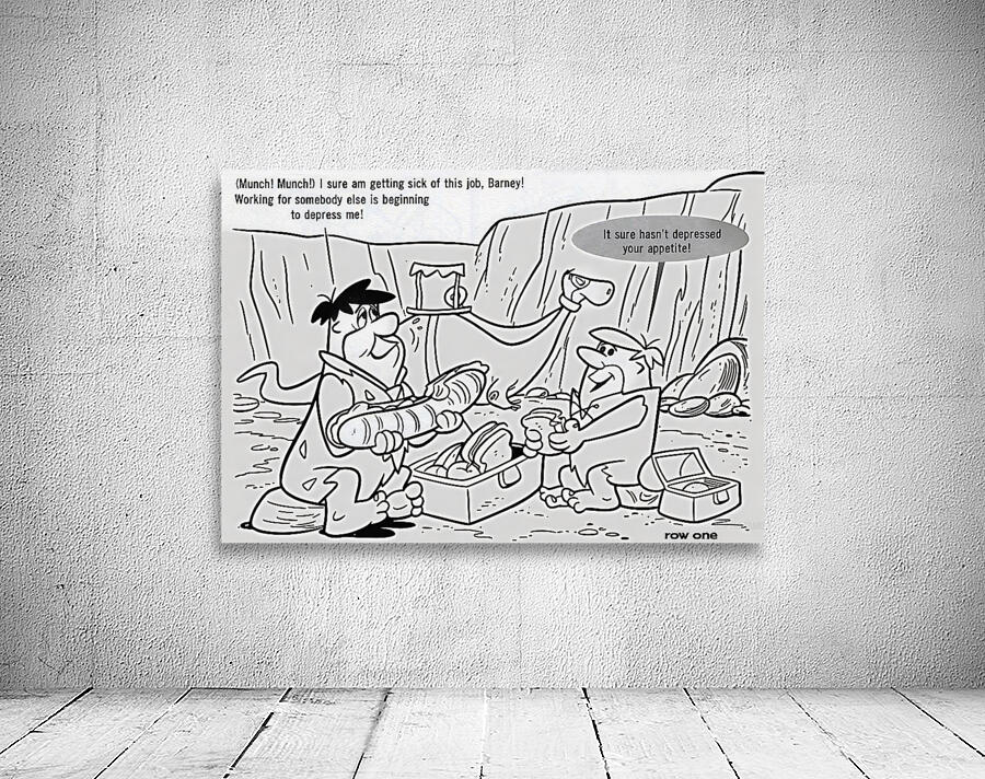 Fred Flintstone and Barney Rubble Eating Lunch Wall Preview