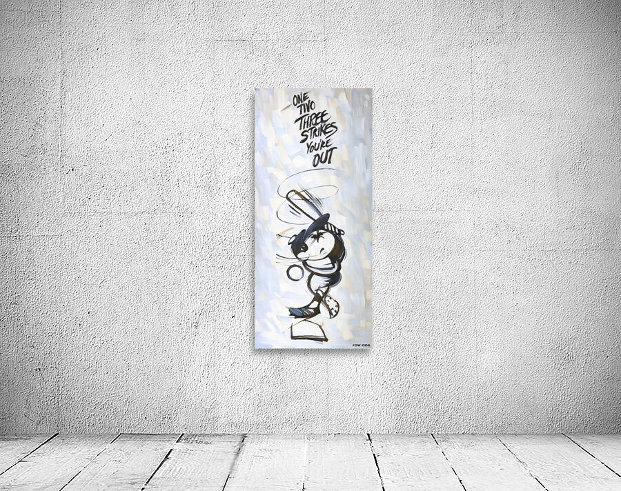 one two three strikes out baseball art Wall Preview