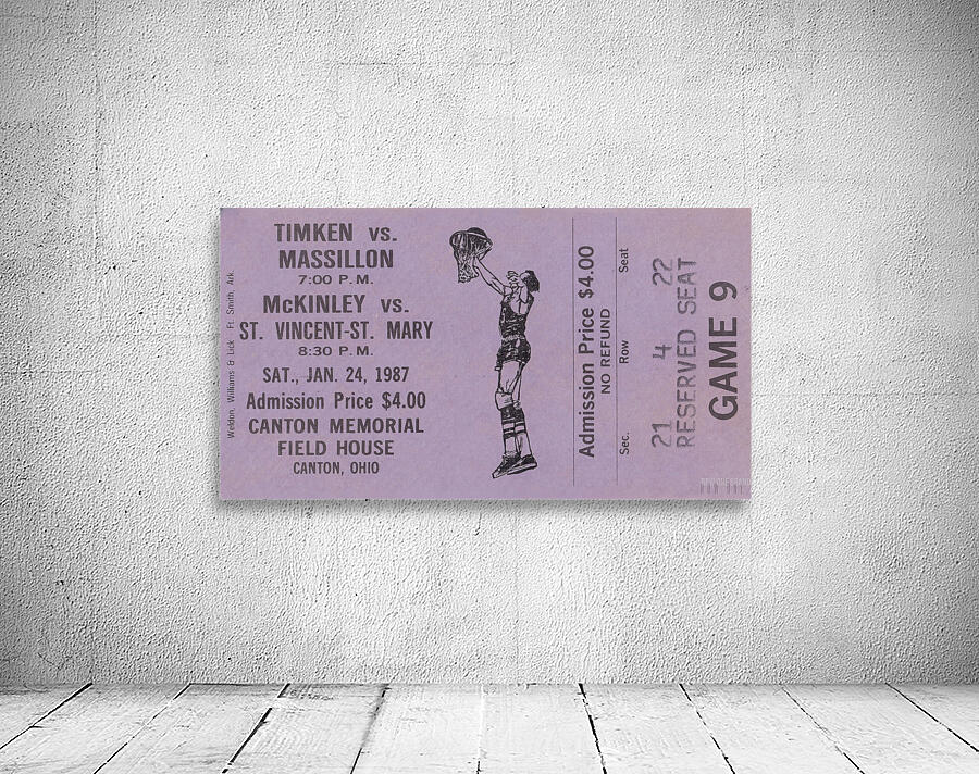 1987 timken massilon basketball ticket art  Wall Preview