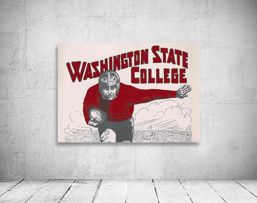 vintage washington state college football art Wall Preview