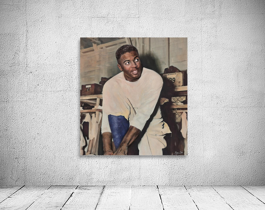 Jackie Robinson Dodgers Locker Room Art by Row One Brand Wall Art