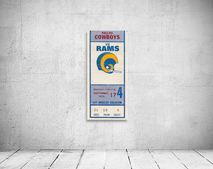 1978 Dallas Cowboys vs. LA Rams Ticket Art Wall Preview