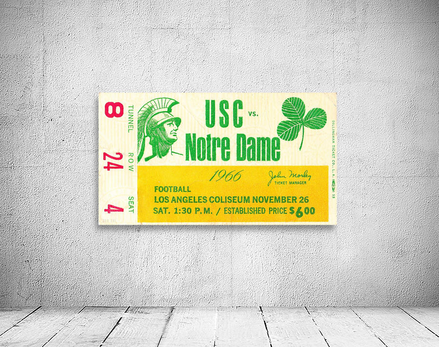 1966 USC vs. Notre Dame Football Ticket Art Wall Preview
