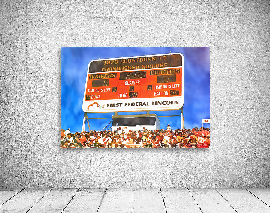 1977-78 Nebraska Cornhuskers Scoreboard Art Wall Preview