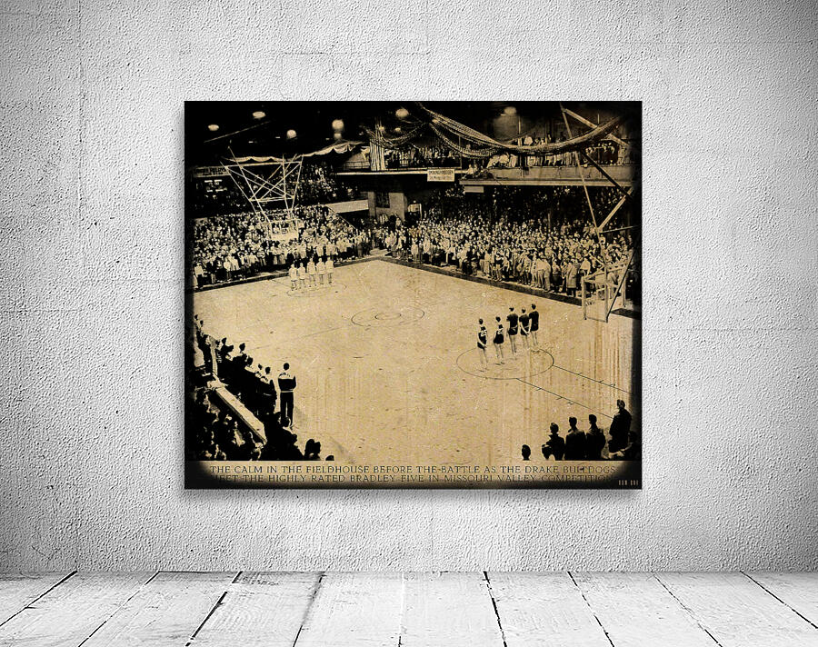 1950 Drake vs. Bradley Basketball Viewfinder Style Art by Row One Brand ...