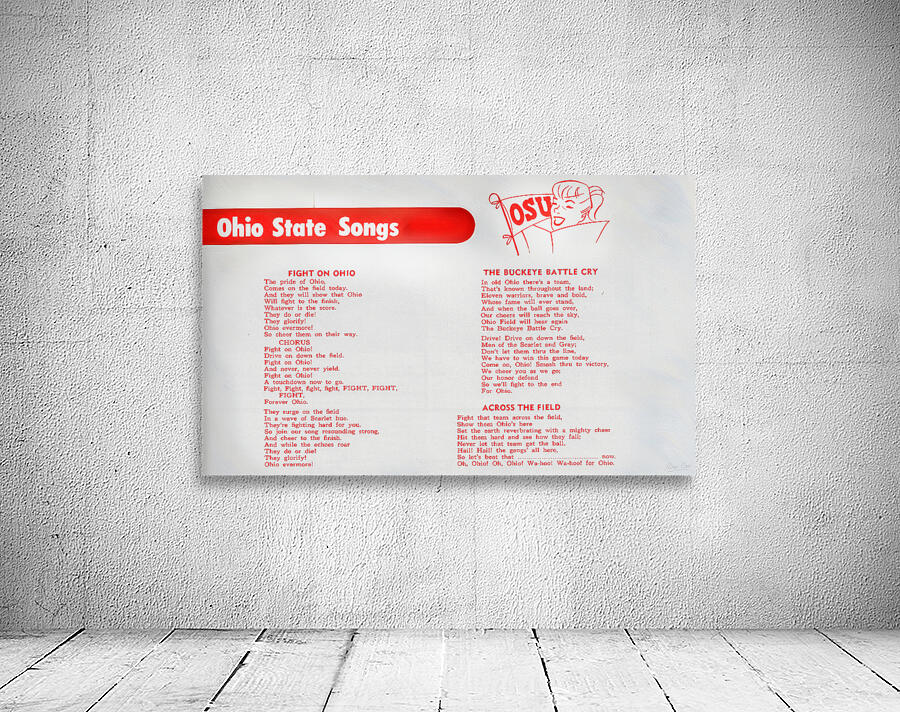 1950s Ohio State Songs Art Wall Preview