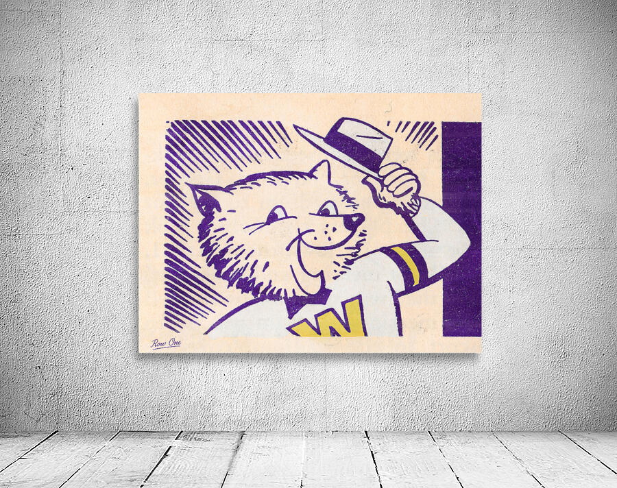 1950s Washington Husky Cartoon Art Wall Preview