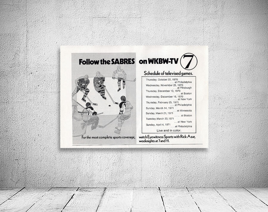 1971 Buffalo Sabres WKBW TV 7 Ad Wall Preview