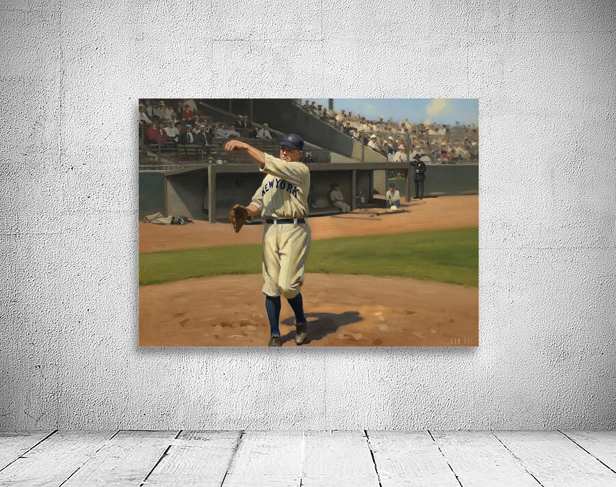 1921 Babe Ruth Warming Up in Color by Row One Brand Wall Art