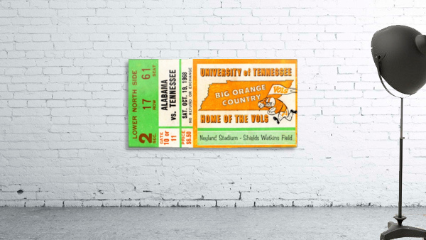 1968 Tennessee vs. Alabama Football Ticket Art  Wall Preview