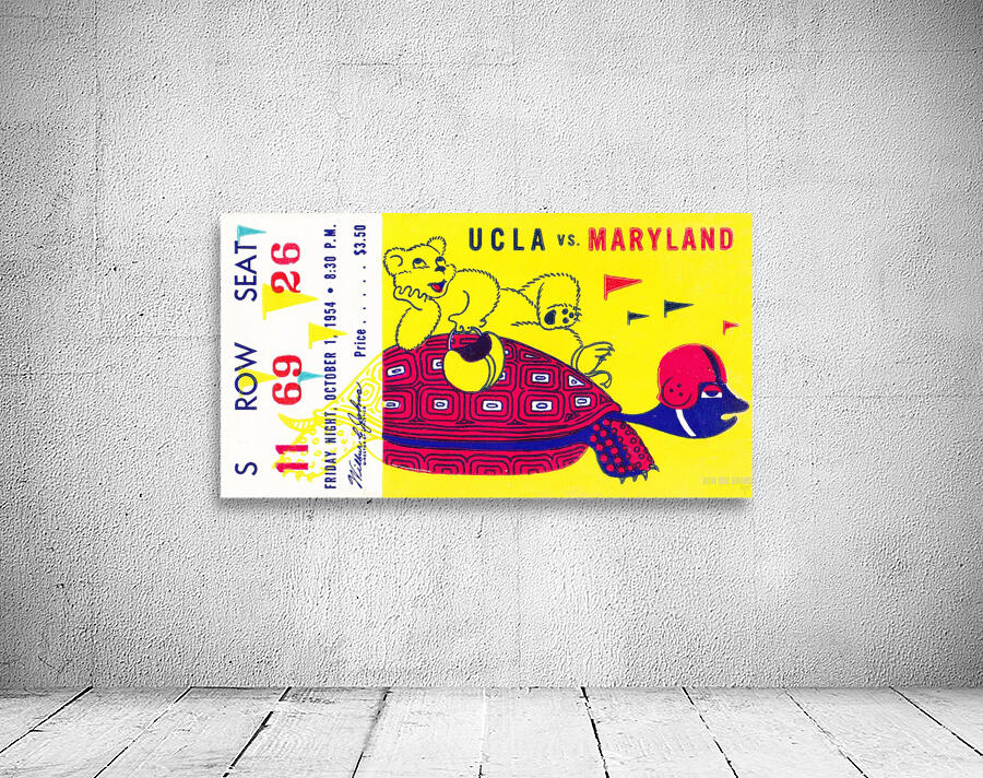 1954 Maryland vs. UCLA Football Ticket Art Wall Preview