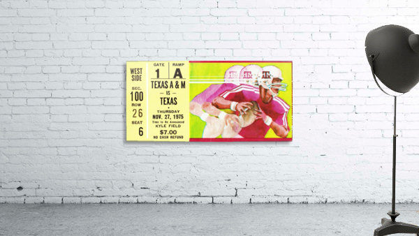1975 Texas vs. Texas A&M Football Ticket Canvas Wall Preview