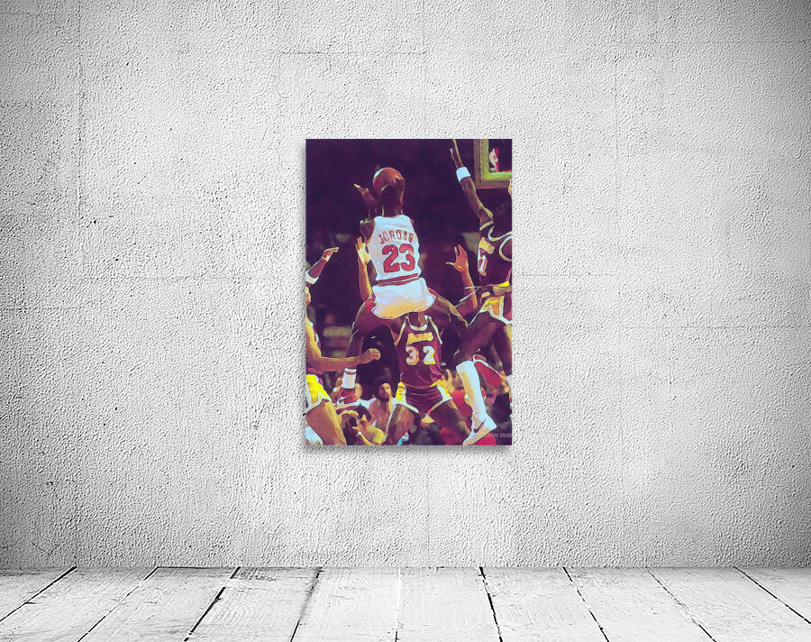 Michael Jordan Shoots Over the Lakers Wall Preview