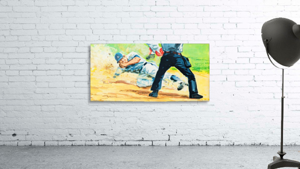 safe at home baseball art Wall Preview