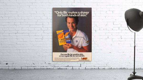 1980s Bic Razor Ad with John McEnroe by Row One Brand Wall Art