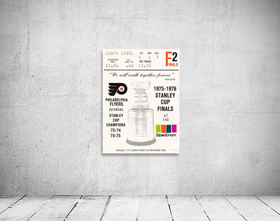 1975 stanley cup finals philadelphia flyers ticket stub hockey poster Wall Preview