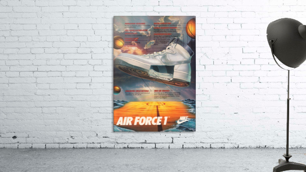 1984 Nike Air Force 1 Shoe Ad by Row One Brand Wall Art