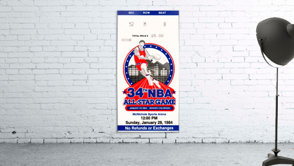 1984 NBA All-Star Game Ticket Wall Art Wall Preview