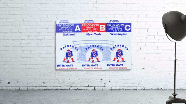 1973 New England Patriots Season Tickets Wall Preview