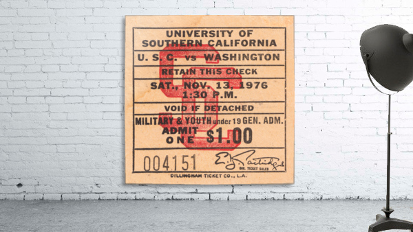1976 USC Trojans Football Ticket Art Wall Preview