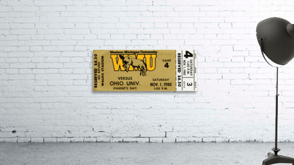 1980 Western Michigan vs. Ohio Football Ticket Stub Canvas Wall Preview