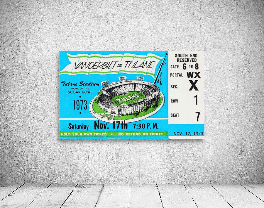 1973 Tulane vs. Vanderbilt  Wall Preview