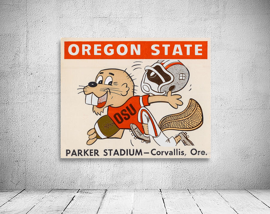 1970 Oregon State Beaver Ticket Stub Remix Art Wall Preview