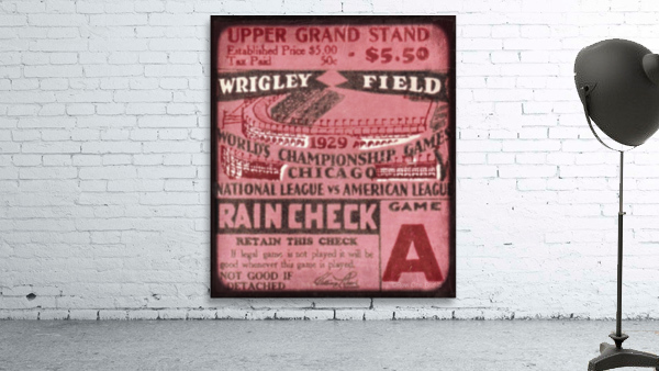 1929 Chicago Cubs World Series Ticket Stub Art | Row 1 Wall Preview